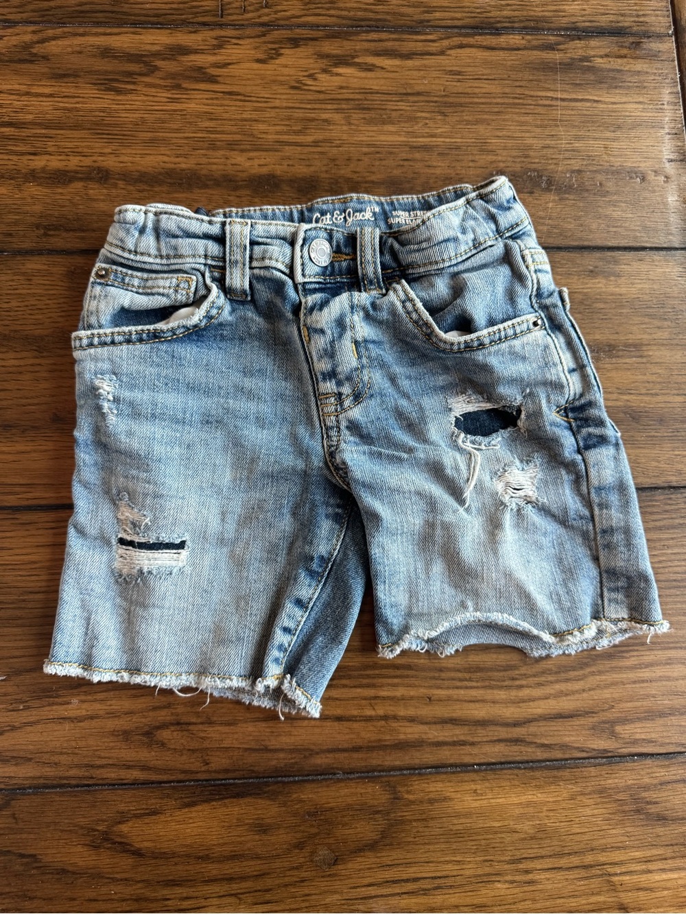Cat & Jack Light Wash Distressed Denim Shorts